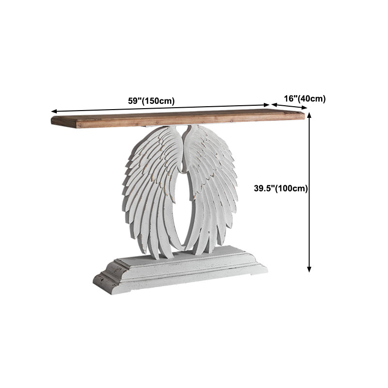 Console di campagna francese Rettangolo piedistagle Console in legno massiccio in difficoltà