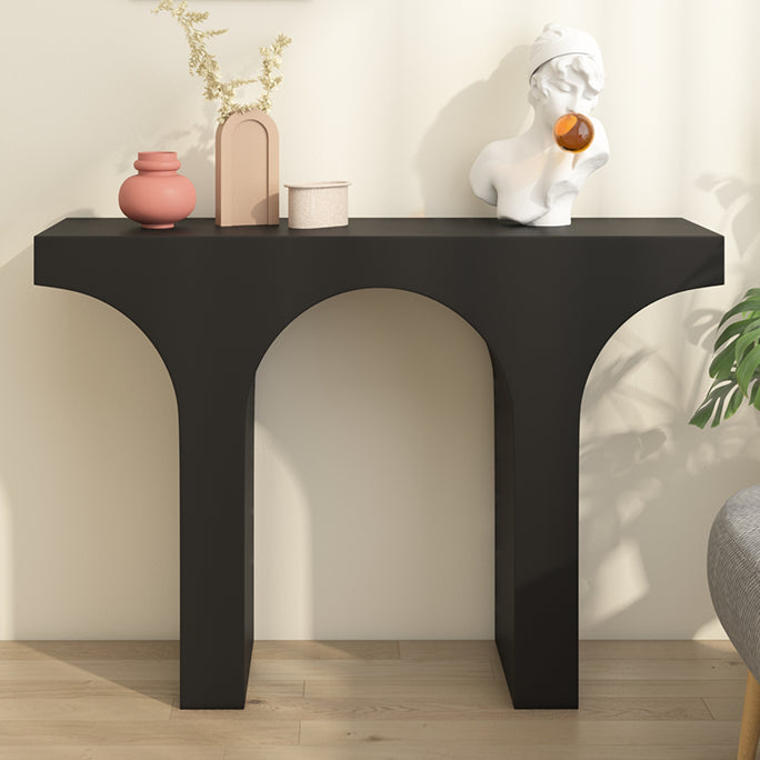 Wood Console Table 33.4 inch High, Hall Sled Console Accent Table 47"L x 14"W x 33"H Black Clearhalo 'Console Tables' 'console_tables' 'Entry & Mudroom Furniture' 'furn' 'furn_console_tables' 'Furniture' 5637744