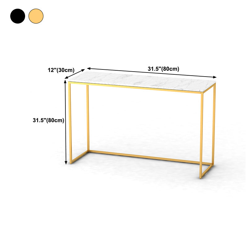 Tavolo da divano di divano rettangolo di ferro in marmo glam tavolo da console con telaio resistente