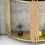 Consola de piso de hierro glamoroso almacenamiento de mesa de almacenamiento resistente a la mitad consola de media luna