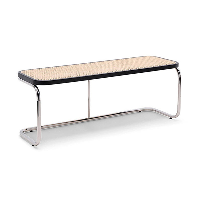 Tropical Wicker Bench Solid Color Bench with Legs for Bedroom Black Clearhalo 'Benches' 'Chairs & Seating' 'furn' 'furn_benches' 'Furniture' 'Living Room Furniture' 5637933