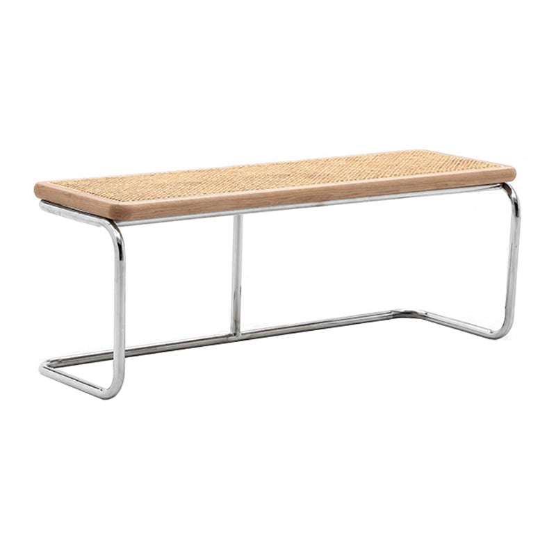 Tropical Wicker Bench Solid Color Bench with Legs for Bedroom Natural Clearhalo 'Benches' 'Chairs & Seating' 'furn' 'furn_benches' 'Furniture' 'Living Room Furniture' 5637935