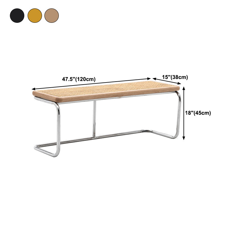 Tropical Wicker Bench Solid Color Bench with Legs for Bedroom Clearhalo 'Benches' 'Chairs & Seating' 'furn' 'furn_benches' 'Furniture' 'Living Room Furniture' 5637948