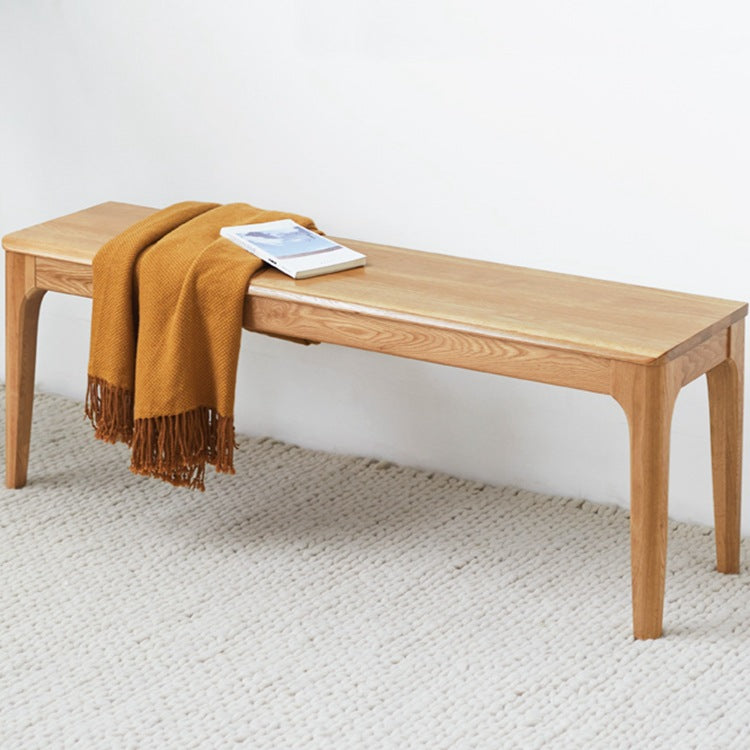 Modern Solid Wood Seating Bench 11.8" W Ottoman Bench with Legs 39.5"L x 12"W x 18"H Natural Clearhalo 'Benches' 'Chairs & Seating' 'furn' 'furn_benches' 'Furniture' 'Living Room Furniture' 5637950
