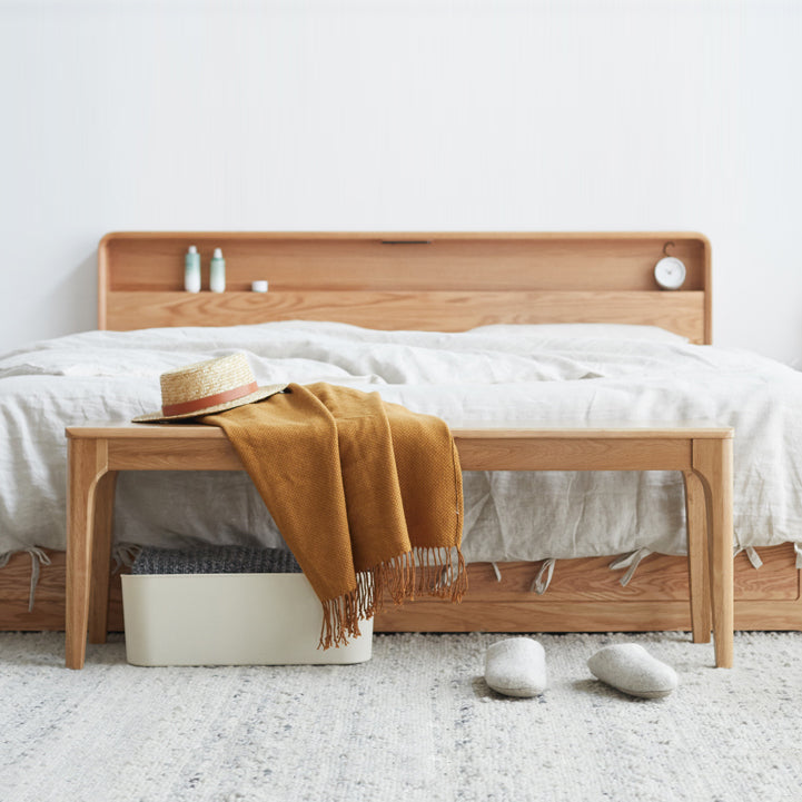 Modern Solid Wood Seating Bench 11.8" W Ottoman Bench with Legs Clearhalo 'Benches' 'Chairs & Seating' 'furn' 'furn_benches' 'Furniture' 'Living Room Furniture' 5637953