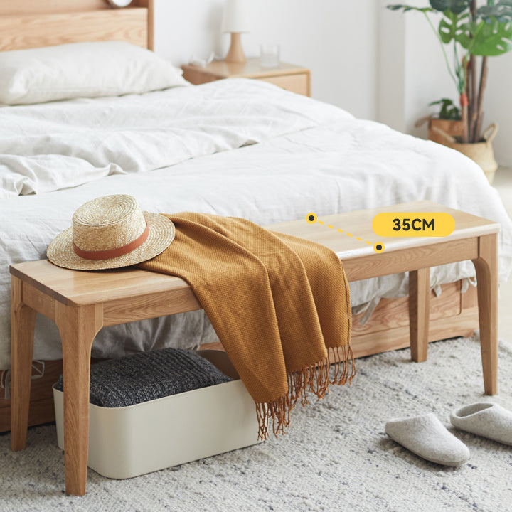 Modern Solid Wood Seating Bench 11.8" W Ottoman Bench with Legs Clearhalo 'Benches' 'Chairs & Seating' 'furn' 'furn_benches' 'Furniture' 'Living Room Furniture' 5637960