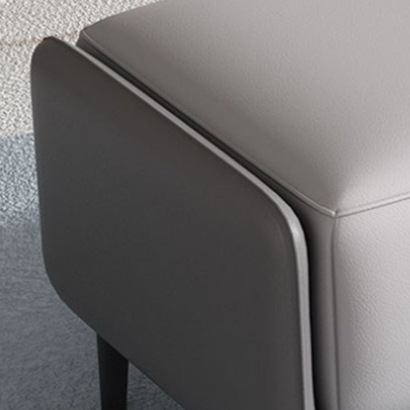 Modern Solid Color Bench Faux Leather Foam Seating Bench with Legs for Home Office Clearhalo 'Benches' 'Chairs & Seating' 'furn' 'furn_benches' 'Furniture' 'Living Room Furniture' 5637979