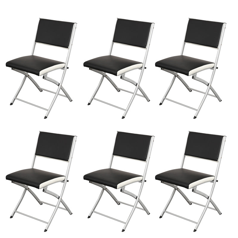 Modern Armless Upholstered Office Chair Leather Management Office Chair