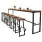 Pine Wood Bar Table Industrial Rectangle Bar Dining Table with Trestle for Cafe