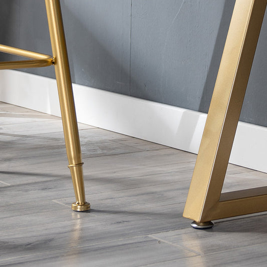 Stone Bar Table Glam Rectangle Bar Dining Table with Double Pedestal for Living Room Clearhalo 'Bar Furniture' 'Bar Tables' 'bar_tables' 'furn' 'furn_bar_tables' 'Furniture' 'Kitchen & Dining Furniture' 5638039