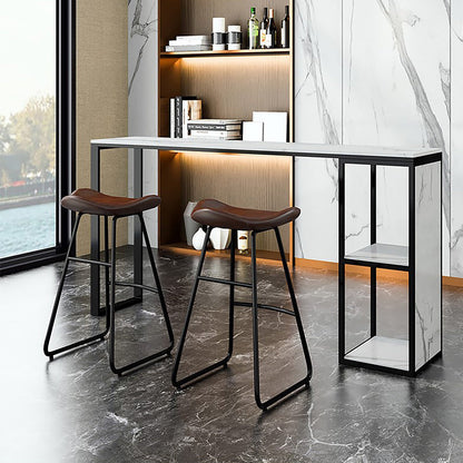 Tavolo da bar in pietra glam rettangolo tavolo da pranzo con doppio piedistallo per balcone