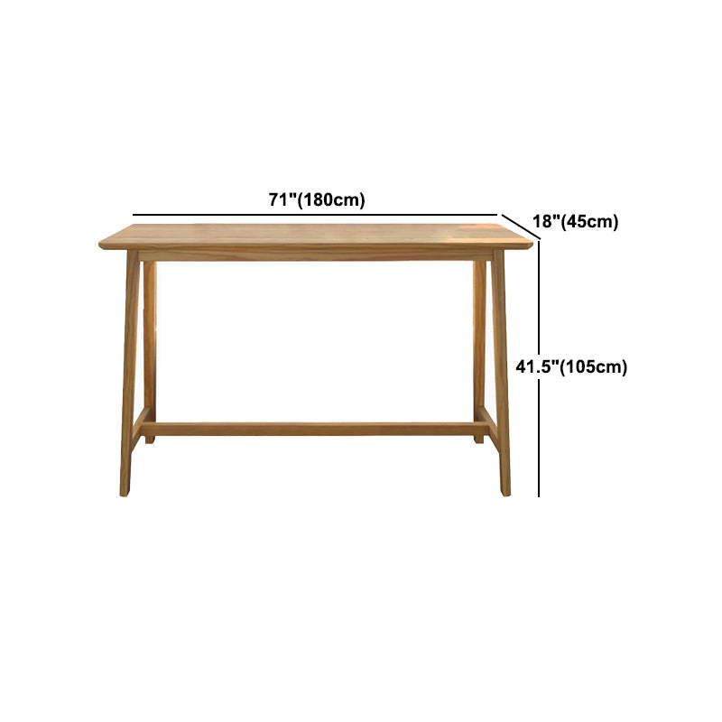 Rectangular Pine Wood Top Bar Table Modern Bar Table with Trestle Base in Nature Clearhalo 'Bar Furniture' 'Bar Tables' 'bar_tables' 'furn' 'furn_bar_tables' 'Furniture' 'Kitchen & Dining Furniture' 5638195
