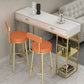 Glam Style Rectangle Bar Table Stone Fixed Bistro Bar Desk with Storage Clearhalo 'Bar Furniture' 'Bar Tables' 'bar_tables' 'furn' 'furn_bar_tables' 'Furniture' 'Kitchen & Dining Furniture' 5638284