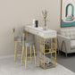 Glam Style Rectangle Bar Table Stone Fixed Bistro Bar Desk with Storage Clearhalo 'Bar Furniture' 'Bar Tables' 'bar_tables' 'furn' 'furn_bar_tables' 'Furniture' 'Kitchen & Dining Furniture' 5638286