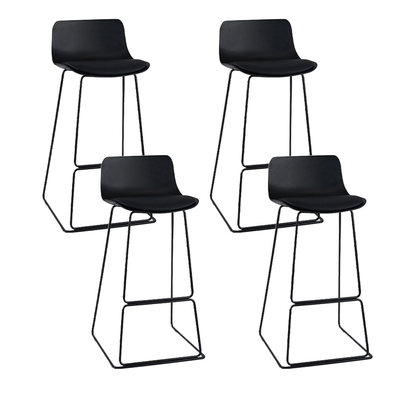 Indoor Footrest Dining Stool Plastic Industrial Low Back Counter-height Stool Black 4 Piece Set Clearhalo 'Bar Furniture' 'Bar Stools' 'bar_stools' 'furn' 'furn_bar_stools' 'Furniture' 'Kitchen & Dining Furniture' 5638395