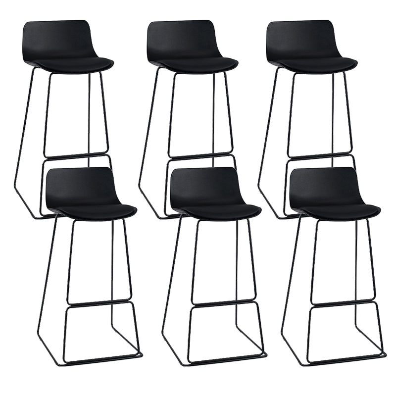 Indoor Footrest Dining Stool Plastic Industrial Low Back Counter-height Stool Black 6 Piece Set Clearhalo 'Bar Furniture' 'Bar Stools' 'bar_stools' 'furn' 'furn_bar_stools' 'Furniture' 'Kitchen & Dining Furniture' 5638398
