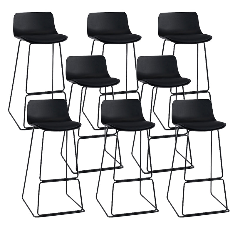 Indoor Footrest Dining Stool Plastic Industrial Low Back Counter-height Stool Black 8 Piece Set Clearhalo 'Bar Furniture' 'Bar Stools' 'bar_stools' 'furn' 'furn_bar_stools' 'Furniture' 'Kitchen & Dining Furniture' 5638400