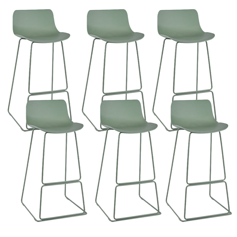 Indoor Footrest Dining Stool Plastic Industrial Low Back Counter-height Stool Fruit Green 6 Piece Set Clearhalo 'Bar Furniture' 'Bar Stools' 'bar_stools' 'furn' 'furn_bar_stools' 'Furniture' 'Kitchen & Dining Furniture' 5638405
