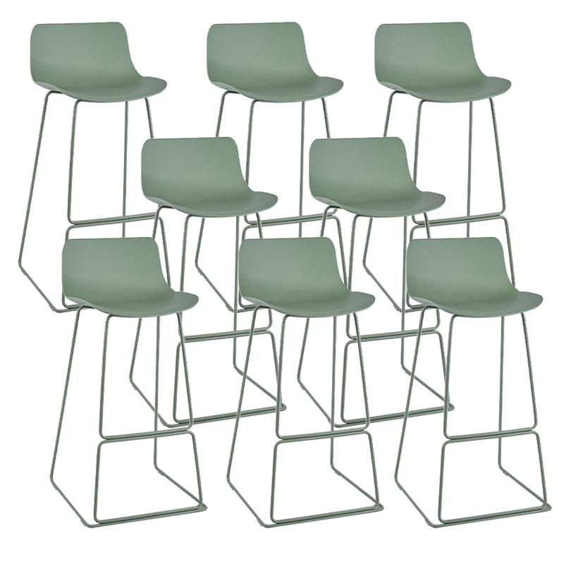 Indoor Footrest Dining Stool Plastic Industrial Low Back Counter-height Stool Fruit Green 8 Piece Set Clearhalo 'Bar Furniture' 'Bar Stools' 'bar_stools' 'furn' 'furn_bar_stools' 'Furniture' 'Kitchen & Dining Furniture' 5638407