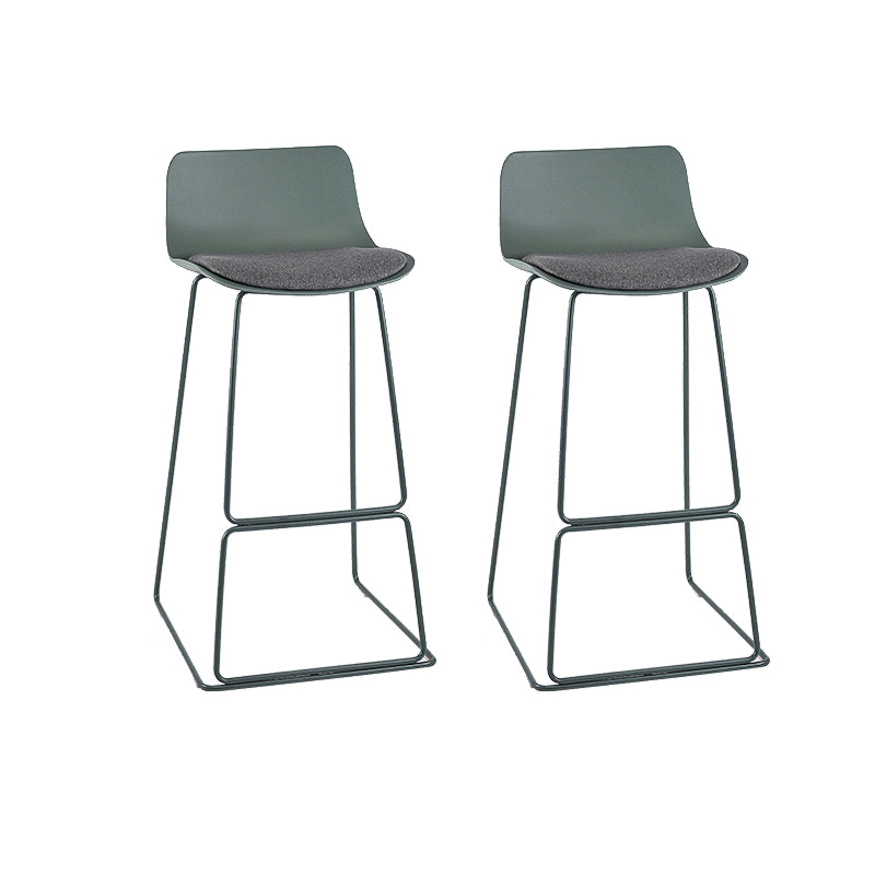 Indoor Footrest Dining Stool Plastic Industrial Low Back Counter-height Stool Dark Green 2 Piece Set Clearhalo 'Bar Furniture' 'Bar Stools' 'bar_stools' 'furn' 'furn_bar_stools' 'Furniture' 'Kitchen & Dining Furniture' 5638410