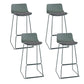 Indoor Footrest Dining Stool Plastic Industrial Low Back Counter-height Stool Dark Green 4 Piece Set Clearhalo 'Bar Furniture' 'Bar Stools' 'bar_stools' 'furn' 'furn_bar_stools' 'Furniture' 'Kitchen & Dining Furniture' 5638412