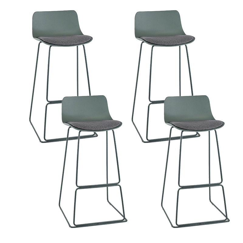 Indoor Footrest Dining Stool Plastic Industrial Low Back Counter-height Stool Dark Green 4 Piece Set Clearhalo 'Bar Furniture' 'Bar Stools' 'bar_stools' 'furn' 'furn_bar_stools' 'Furniture' 'Kitchen & Dining Furniture' 5638412