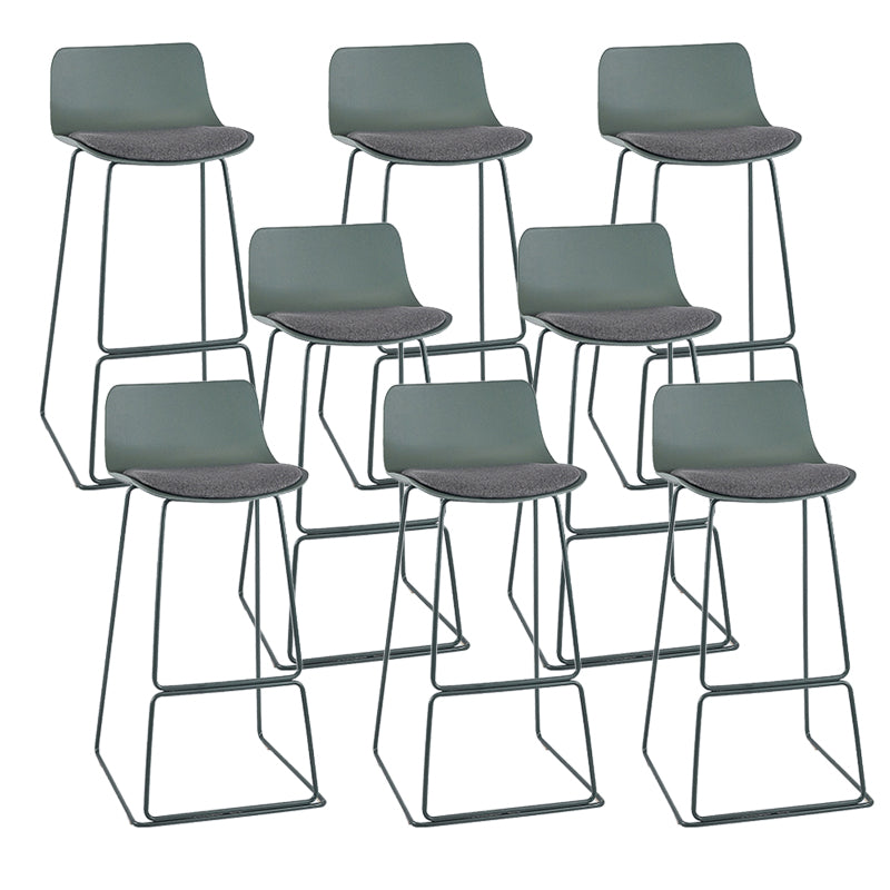 Indoor Footrest Dining Stool Plastic Industrial Low Back Counter-height Stool Dark Green 8 Piece Set Clearhalo 'Bar Furniture' 'Bar Stools' 'bar_stools' 'furn' 'furn_bar_stools' 'Furniture' 'Kitchen & Dining Furniture' 5638415