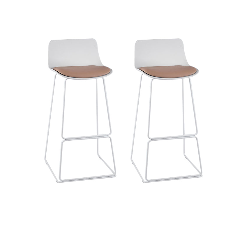 Indoor Footrest Dining Stool Plastic Industrial Low Back Counter-height Stool White 2 Piece Set Clearhalo 'Bar Furniture' 'Bar Stools' 'bar_stools' 'furn' 'furn_bar_stools' 'Furniture' 'Kitchen & Dining Furniture' 5638417