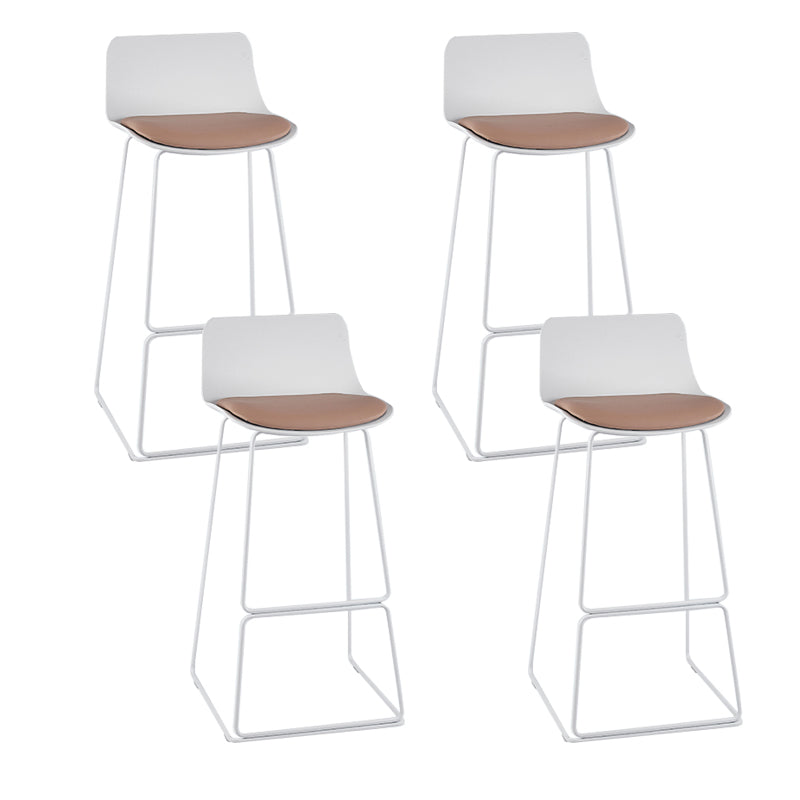 Indoor Footrest Dining Stool Plastic Industrial Low Back Counter-height Stool White 4 Piece Set Clearhalo 'Bar Furniture' 'Bar Stools' 'bar_stools' 'furn' 'furn_bar_stools' 'Furniture' 'Kitchen & Dining Furniture' 5638419