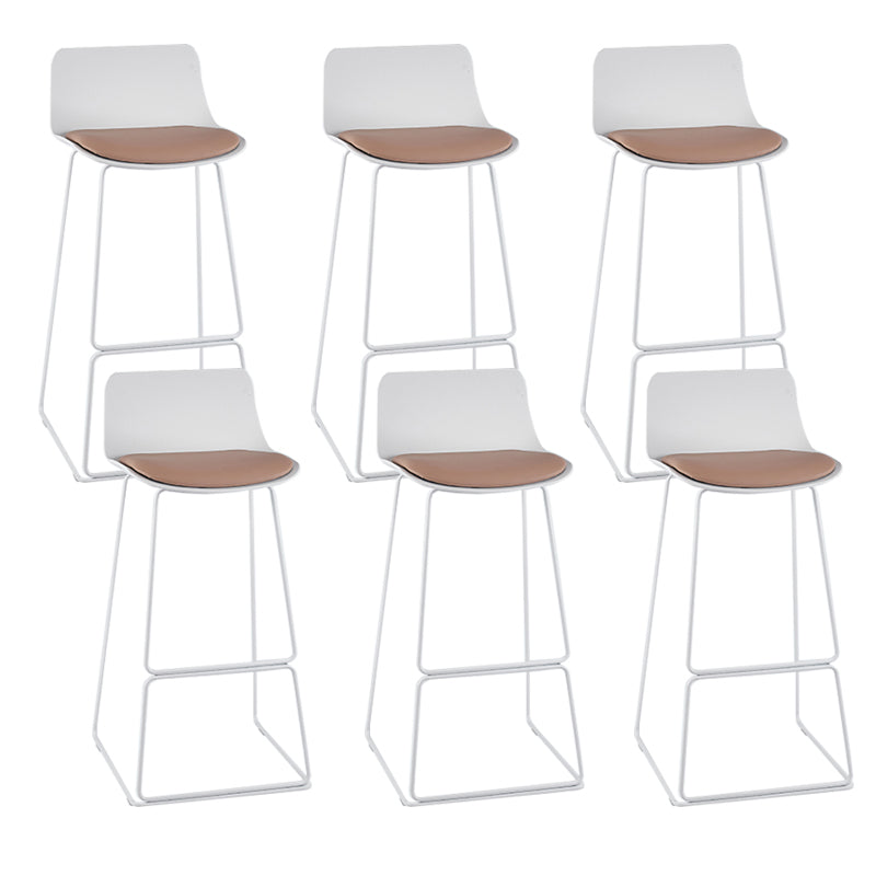 Indoor Footrest Dining Stool Plastic Industrial Low Back Counter-height Stool White 6 Piece Set Clearhalo 'Bar Furniture' 'Bar Stools' 'bar_stools' 'furn' 'furn_bar_stools' 'Furniture' 'Kitchen & Dining Furniture' 5638420