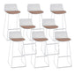 Indoor Footrest Dining Stool Plastic Industrial Low Back Counter-height Stool White 8 Piece Set Clearhalo 'Bar Furniture' 'Bar Stools' 'bar_stools' 'furn' 'furn_bar_stools' 'Furniture' 'Kitchen & Dining Furniture' 5638421