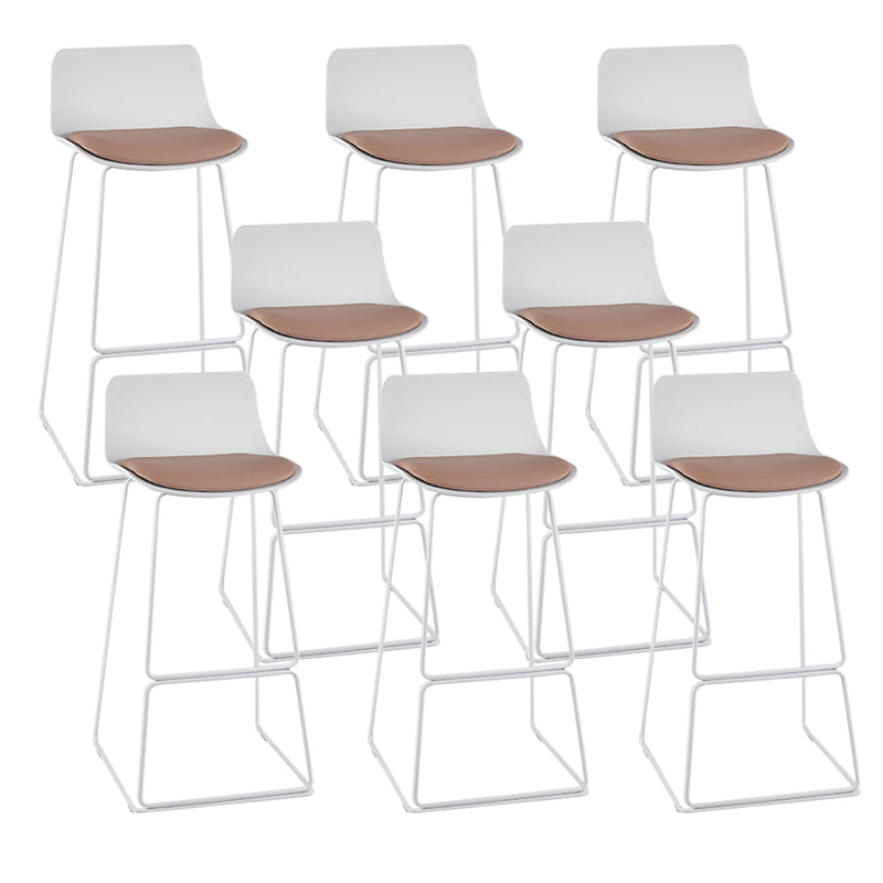 Indoor Footrest Dining Stool Plastic Industrial Low Back Counter-height Stool White 8 Piece Set Clearhalo 'Bar Furniture' 'Bar Stools' 'bar_stools' 'furn' 'furn_bar_stools' 'Furniture' 'Kitchen & Dining Furniture' 5638421