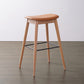Modern Wood Legs Counter Chair Indoor Footrest Saddle Seat Counter Bar Stool