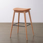Modern Wood Legs Counter Chair Indoor Footrest Saddle Seat Counter Bar Stool