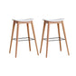 Modern Wood Legs Counter Chair Indoor Footrest Saddle Seat Counter Bar Stool