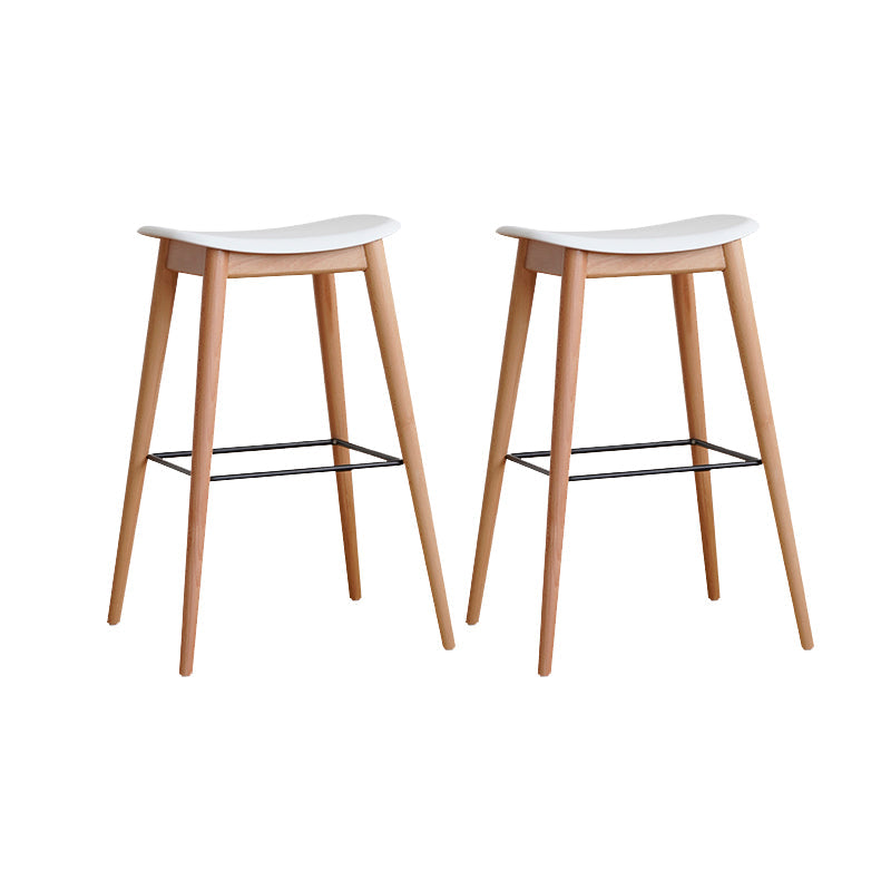 Modern Wood Legs Counter Chair Indoor Footrest Saddle Seat Counter Bar Stool