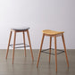 Modern Wood Legs Counter Chair Indoor Footrest Saddle Seat Counter Bar Stool