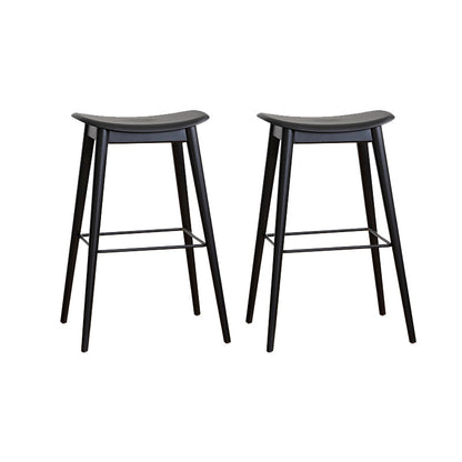 Modern Wood Legs Counter Chair Indoor Footrest Saddle Seat Counter Bar Stool