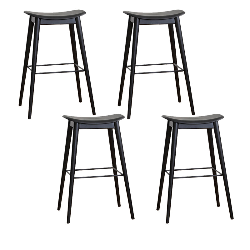 Modern Wood Legs Counter Chair Indoor Footrest Saddle Seat Counter Bar Stool