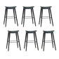 Modern Wood Legs Counter Chair Indoor Footrest Saddle Seat Counter Bar Stool