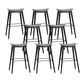 Modern Wood Legs Counter Chair Indoor Footrest Saddle Seat Counter Bar Stool