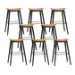 Modern Wood Legs Counter Chair Indoor Footrest Saddle Seat Counter Bar Stool