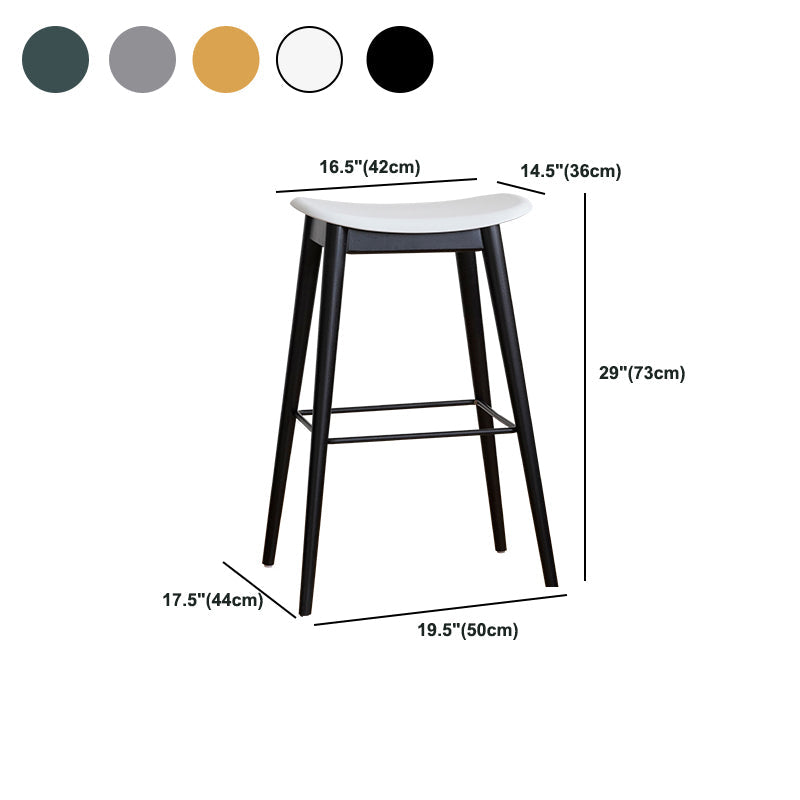 Modern Wood Legs Counter Chair Indoor Footrest Saddle Seat Counter Bar Stool
