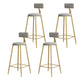 Low Back Indoor Counter Stools Glam Upholstered Footrest Counter Height Stool