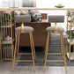 Low Back Indoor Counter Stools Glam Upholstered Footrest Counter Height Stool