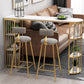 Low Back Indoor Counter Stools Glam Upholstered Footrest Counter Height Stool