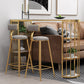Low Back Indoor Counter Stools Glam Upholstered Footrest Counter Height Stool