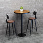 Industrial Leather Bar and Counter Stool Footrest Low Back Counter Stool for Bar