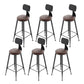 Industrial Leather Bar and Counter Stool Footrest Low Back Counter Stool for Bar