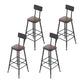 Industrial Leather Bar and Counter Stool Footrest Low Back Counter Stool for Bar